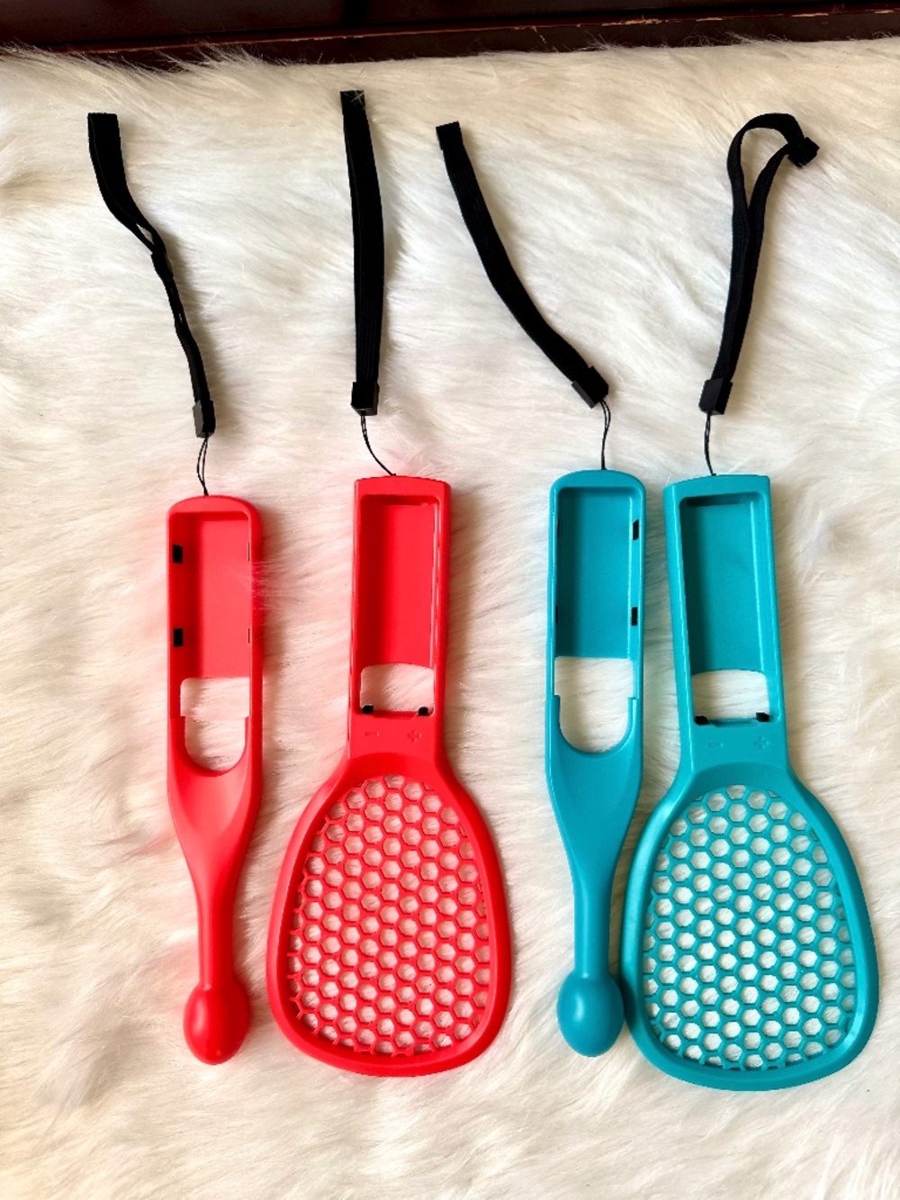 Nintendo Switch Compatible Joy Con Tennis Racket Set Blue Red‎ Sports Grip